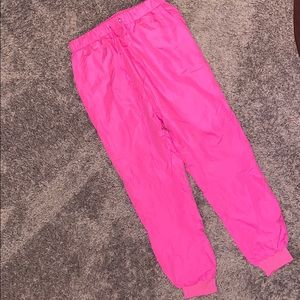 NWOT Fashion Nova neon pink track pants size meduim